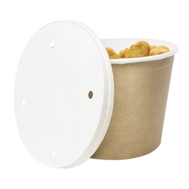 Paper Bucket Kraft with Lid 1750ml (25 Units) Paper Bucket Kraft with Lid 1750ml (25 Units)