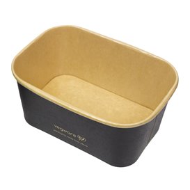 Black Rectangular Container 1000 ml 17,3x12,1x7,1cm (50 Units)