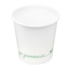 White "Go Green" Paper Cup 4Oz/120ml Ø6,2cm (1.000 Units)