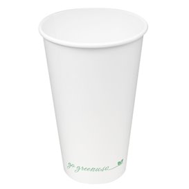 White "Go Green" Paper Cup 16Oz/540ml Ø9,0cm (50 Units)