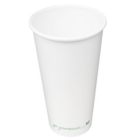 White "Go Green" Paper Cup 20Oz/600ml Ø9,0cm (50 Units)