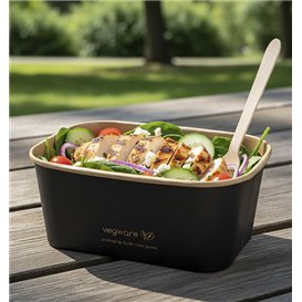 Black Rectangular Container 1000 ml 17,3x12,1x7,1cm (300 Units)