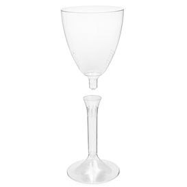 Reusable PS Wine Glass Clear Foot 2-P 180ml (40 Units)