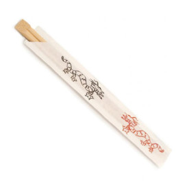 Bamboo Chopsticks Wrapped 20cm (100 Units) 