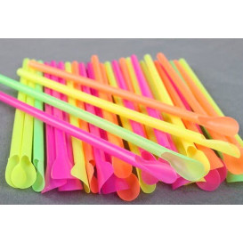 Plastic Straw Straight PS Spoon 4 colors Ø0,6cm 20cm (10000 Units)