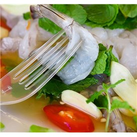 Reusable Plastic PS Fork Transparent 18cm (20 Units)