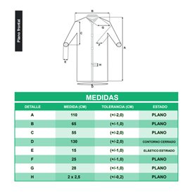 Industrial Lab Coat TST PP Velcro Blue XL 35gr (1 Unit) 