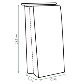SOS Paper Bag and BOPP Display Window with Tin Tie 12+6x23,5cm (1000 Uds)