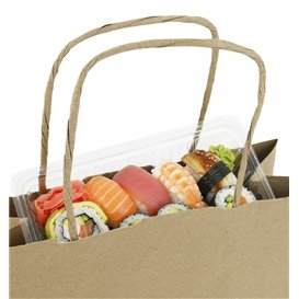 Paper Bag with Handles Kraft 115g/m² 18+8x24cm (25 Units) 