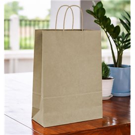 Paper Bag with Handles Kraft 115g/m² 24+11x32cm (250 Units) 