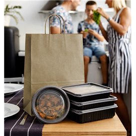 Paper Bag with Handles Kraft 115g/m² 24+11x32cm (25 Units) 