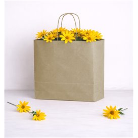 Paper Bag with Handles Kraft Brown 115g/m² 42+16x49cm (200 Units)
