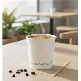 Cup de Cardboard "Go Green" White 75ml 2,5Oz (1000 Units)
