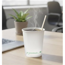 White "Go Green" Paper Cup 8Oz/240ml Ø8,0cm (50 Units)