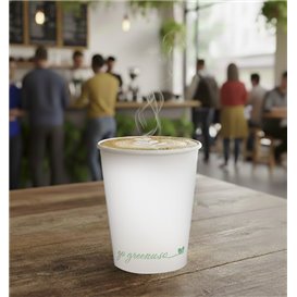 White "Go Green" Paper Cup 9Oz/280ml  (1.000 Units)