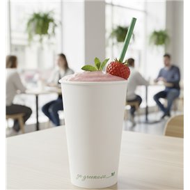 White "Go Green" Paper Cup 16Oz/540ml Ø9,0cm (50 Units)