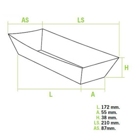 Paper Hot Dog Tray 17,0x5,5x3,8cm (25 Units)