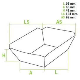 Paper Food Boat Tray 250ml 9,6x6,5x4,2cm (1000 Units)