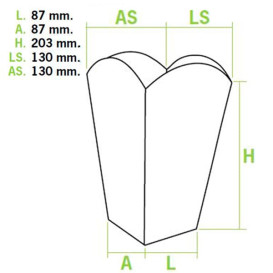 Paper Popcorn Box Large Size 150gr 8,7x13x20,3cm (25 Units)