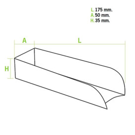 Paper Hot Dog Tray Kraft 17x5x3,5cm (100 Units)