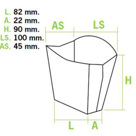 Paper French Fries Scoop Container Kraft Small size 8,2x2,2x9cm (25 Units) 