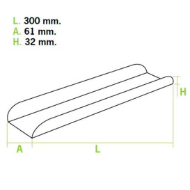 Paper Baguette Tray Kraft 30x6,1x3,2cm (1000 Units)