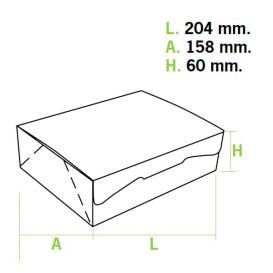 Paper Bakery Box White 20,4x15,8x6cm 1Kg (200 Units)