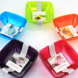 Plastic Bowl PS Crystal Hard Raspberry 480ml 14x14cm (4 Units) 