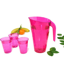 Plastic Jar PS Reusable Raspberry 1.500 ml (1 Unit)