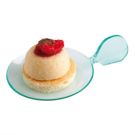 Plastic Tasting Plate PS Round Shape with Handle 6,2cm 