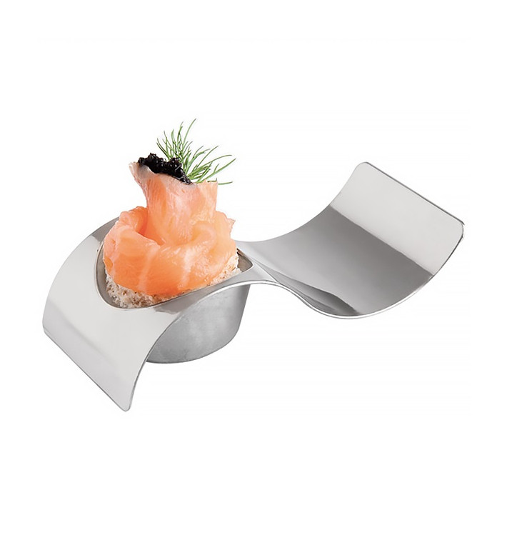 Tasting Plastic Plate PS "Ola" Silver 9,5x4,2cm Tasting Plastic Plate PS "Ola" Silver 9,5x4,2cm