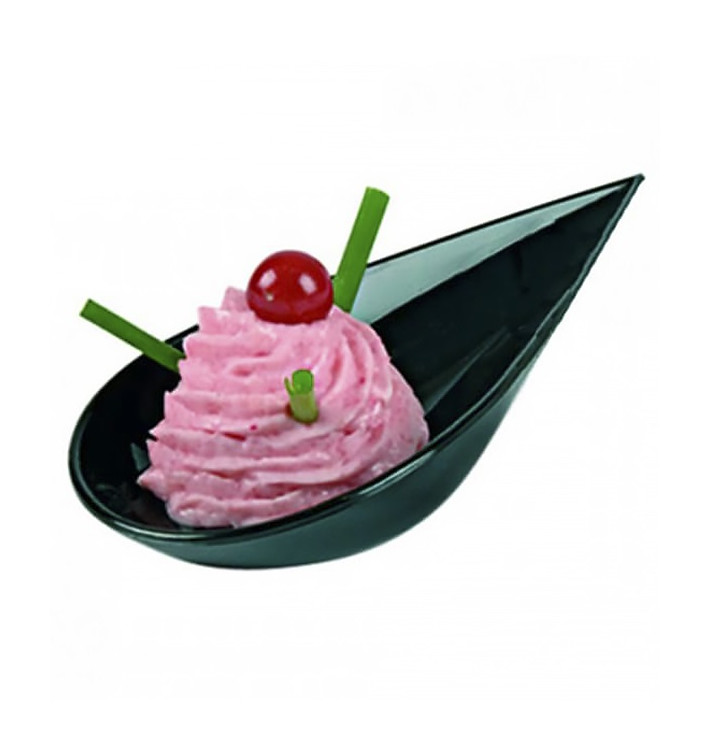Tasting Spoon PS Tipped Black 5x10cm Tasting Spoon PS Tipped Black 5x10cm