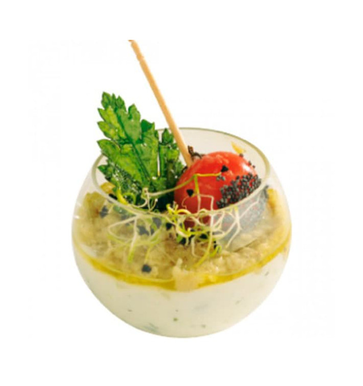 Tasting Plastic Bowl PS Sfere Shape Small Size Clear 60 ml Tasting Plastic Bowl PS Sfere Shape Small Size Clear 60 ml