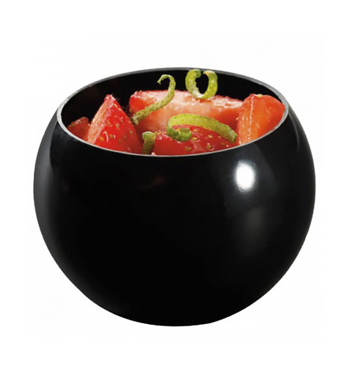 Tasting Plastic Bowl PS Sfere Shape Large Size Black 150 ml Tasting Plastic Bowl PS Sfere Shape Large Size Black 150 ml