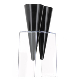 Plastic Flute Stand 2 Slots Clear 