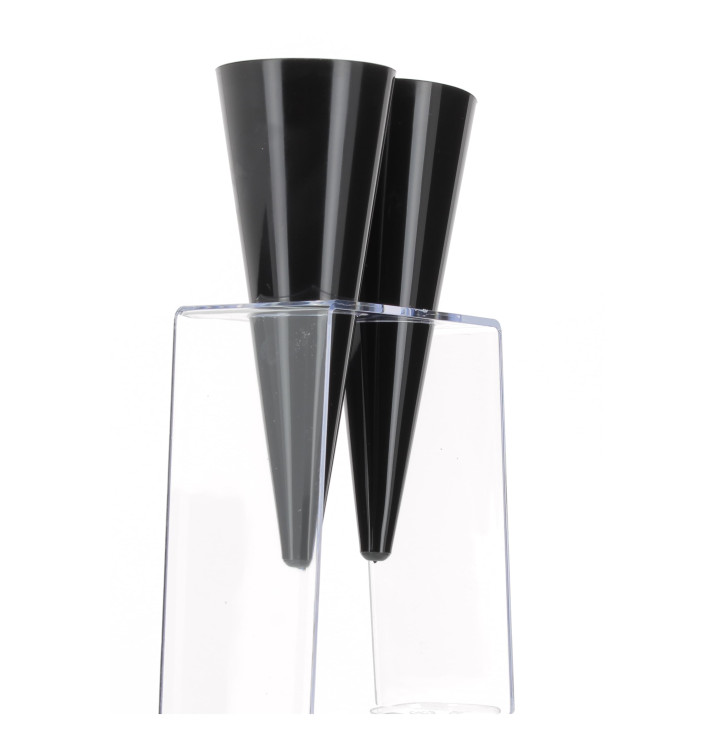 Plastic Flute Stand 2 Slots Clear Plastic Flute Stand 2 Slots Clear
