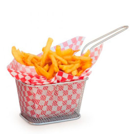 Serving Mini Fryer Container Steel 10x10x7,5cm (6 Units)