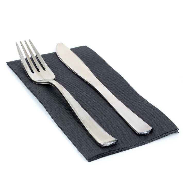 Paper Napkin Double Point Black 1/8 40x40cm Paper Napkin Double Point Black 1/8 40x40cm