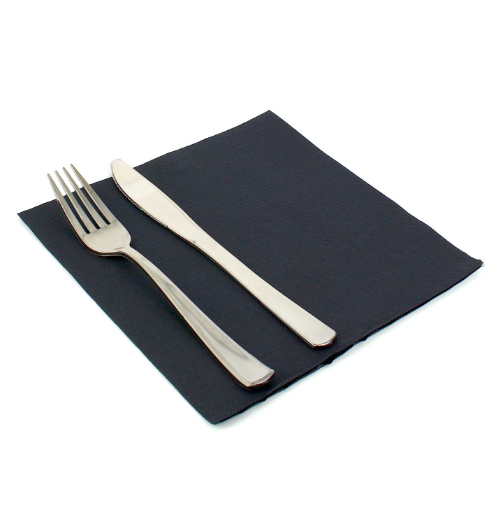 Paper Napkin Double Point Black 40x40cm Paper Napkin Double Point Black 40x40cm
