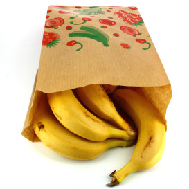 Paper Food Bag Fruit Design 18+10x32cm (100 Units) 