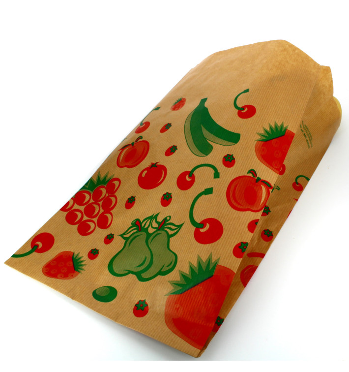 Paper Food Bag Fruit Design 18+10x28cm Paper Food Bag Fruit Design 18+10x28cm