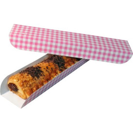 Paper Tray Waffle Opened Pink 30x6,1x3,2cm (1000 Units)