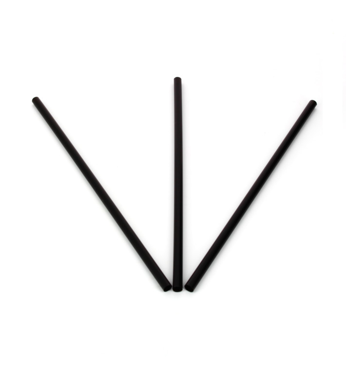 Plastic Straw for Cocktail or Mojito PS Straight Black Ø0,6cm 13cm Plastic Straw for Cocktail or Mojito PS Straight Black Ø0,6cm 13cm
